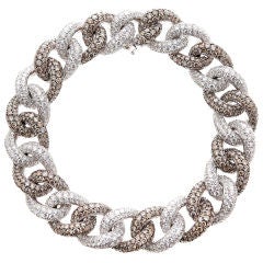 Vintage SALAVETTI White Diamond & Cognac Diamond Bracelet