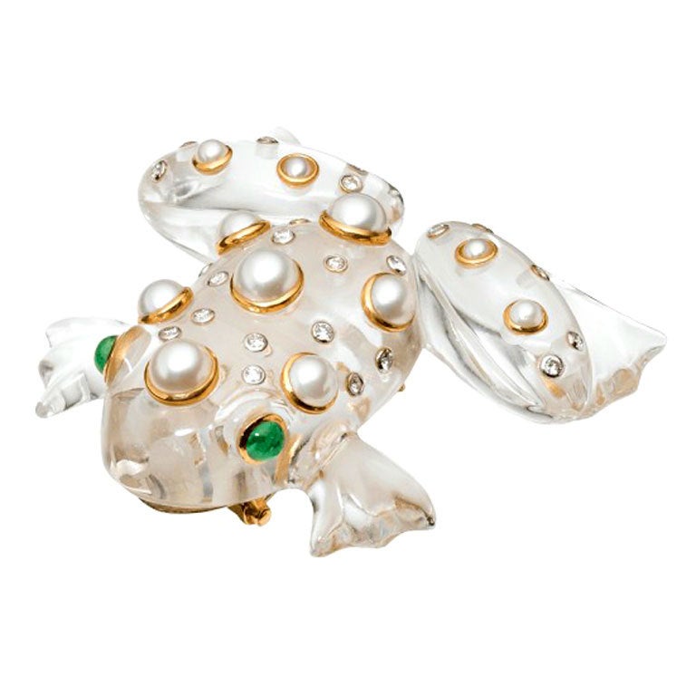 SEAMAN SCHEPPS Rock Crystal Gold Frog