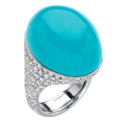 Chantecler of Capri Turquoise and Diamond Ring