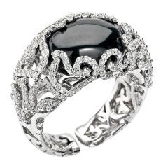 Chantecler of Capri Black Onyx and Diamond Ring