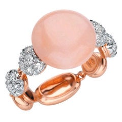 Chantecler of Capri Pink Coral and Diamond Ring 7