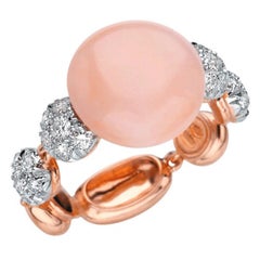 Chantecler of Capri Pink Coral and Diamond Ring