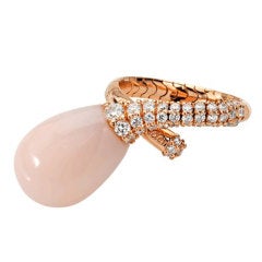 Chantecler of Capri Pink Opal and Diamond Ring