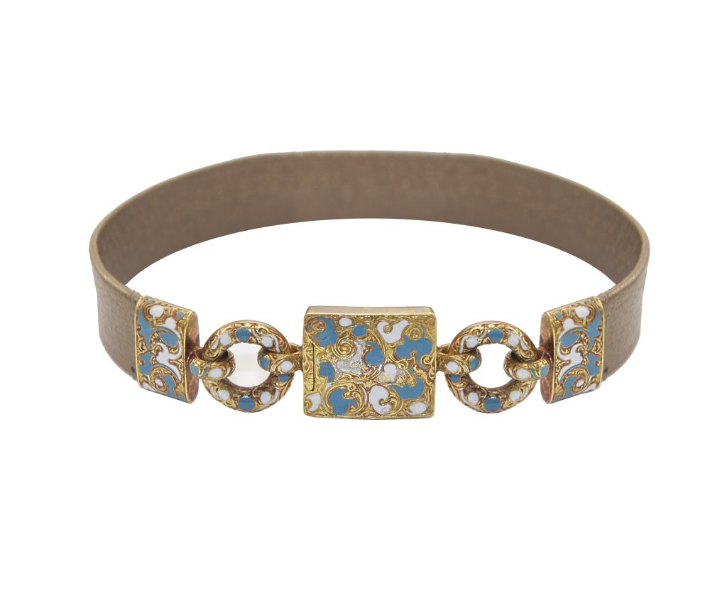 Victorian Gold Bracelet with Enamel