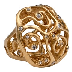 Diamond & Gold Sculpture Design Ring