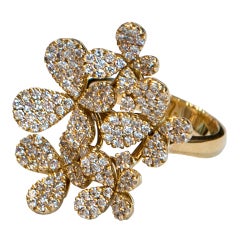 20th C. European Hand made Flower Diamond Ring