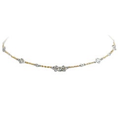 Two Tone Platinum & Gold Diamond Necklace