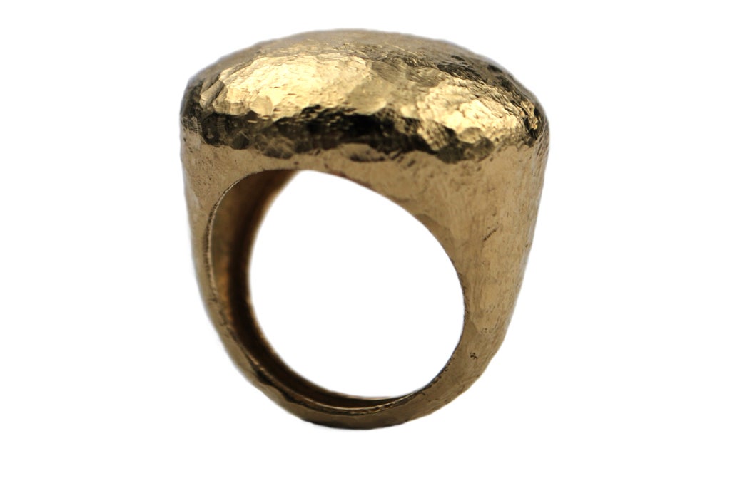 Handmade European Hammered Gold Ring