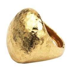 Handmade European Hammered Gold Ring
