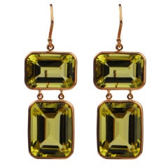 Rose Gold 
Emerald Cut Amethyst Earrings