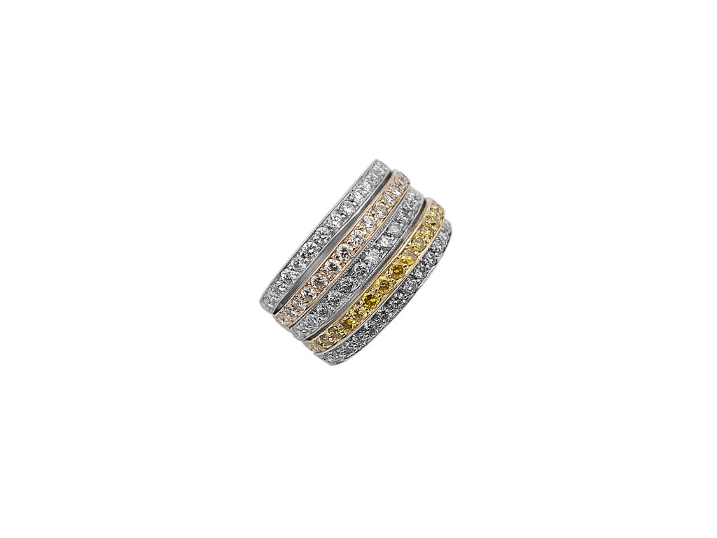 Tri-color Gold Diamond Band