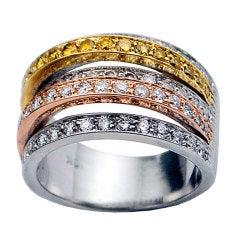 Tri-color Gold Diamond Band