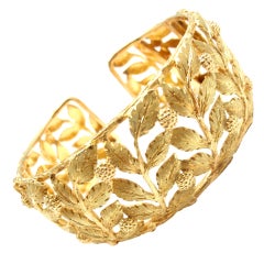 MARIO BUCCELLATI Wide Cuff Yellow Gold Bracelet
