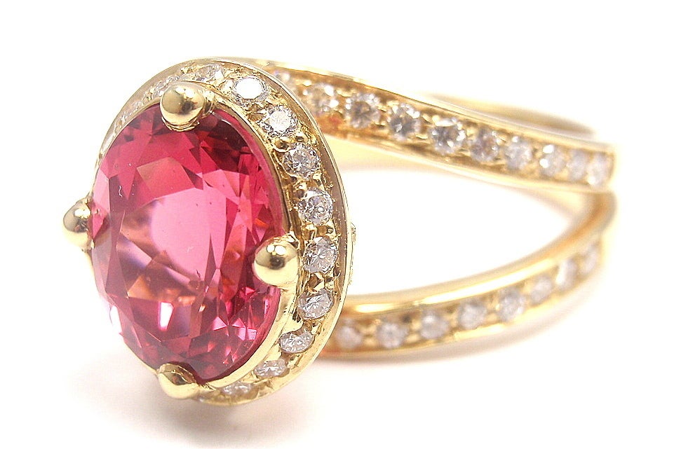 TEMPLE ST CLAIR 2.89CT Red Spinel & Diamond Yellow Gold Ring 1
