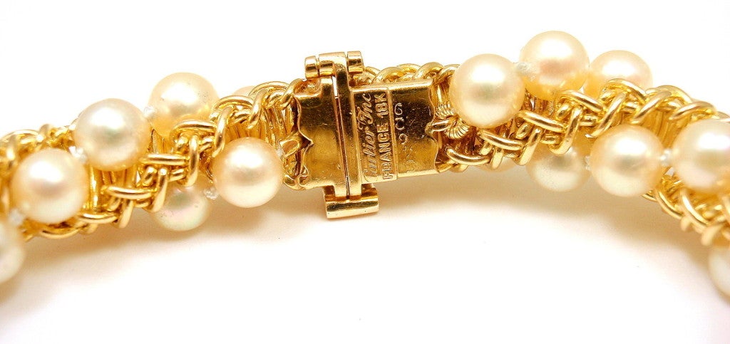 CARTIER  Pearl Wrapped Yellow Gold Bracelet 3
