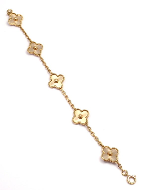 Women's VAN CLEEF & ARPELS Alhambra Vintage 5 Motif Yellow Gold Bracelet