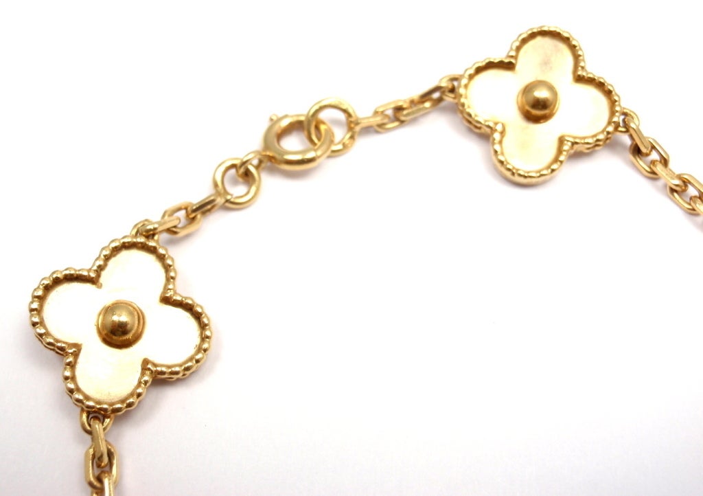 VAN CLEEF & ARPELS Alhambra Vintage 5 Motif Yellow Gold Bracelet 1
