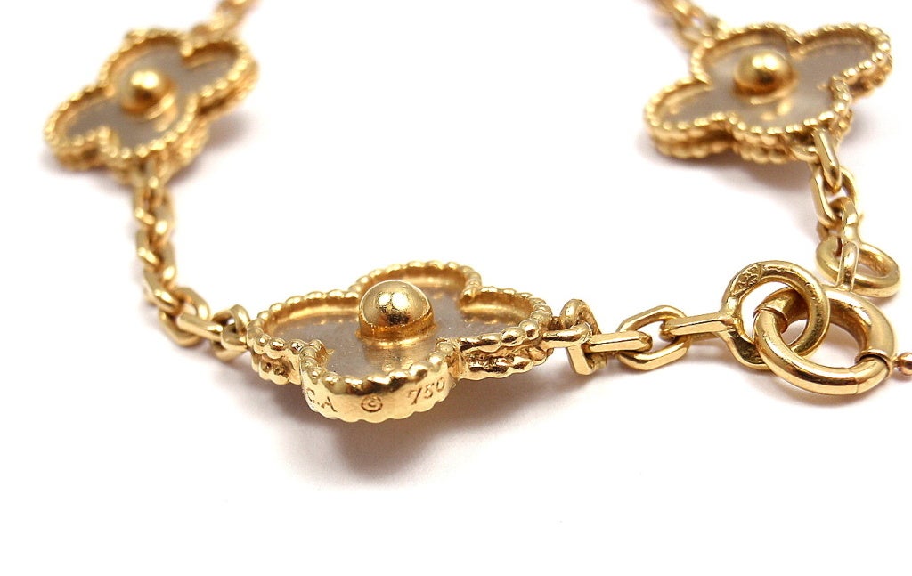 VAN CLEEF & ARPELS Alhambra Vintage 5 Motif Yellow Gold Bracelet 2