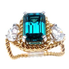 TIFFANY & CO JEAN SCHLUMBERGER Diamond Blue Tourmaline Ring