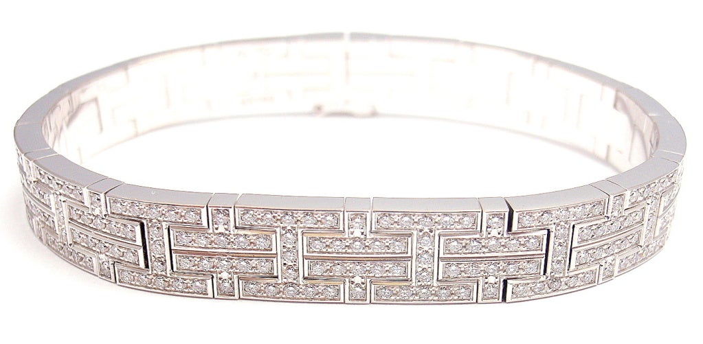 HERMES Diamond White Gold "H" Bracelet
