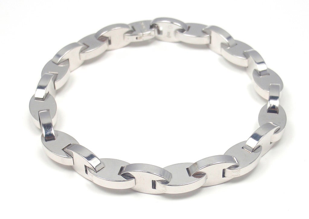 HERMES White Gold Link Bracelet at 1stDibs hermes white gold bracelet