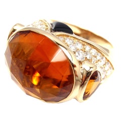 MARINA B Diamond Citrine Onyx Yellow Gold Ring