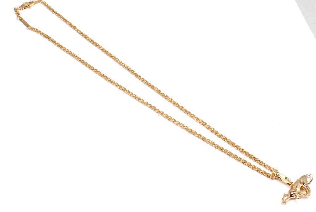 Women's CARTIER Panther Pendant Link Yellow Gold Necklace