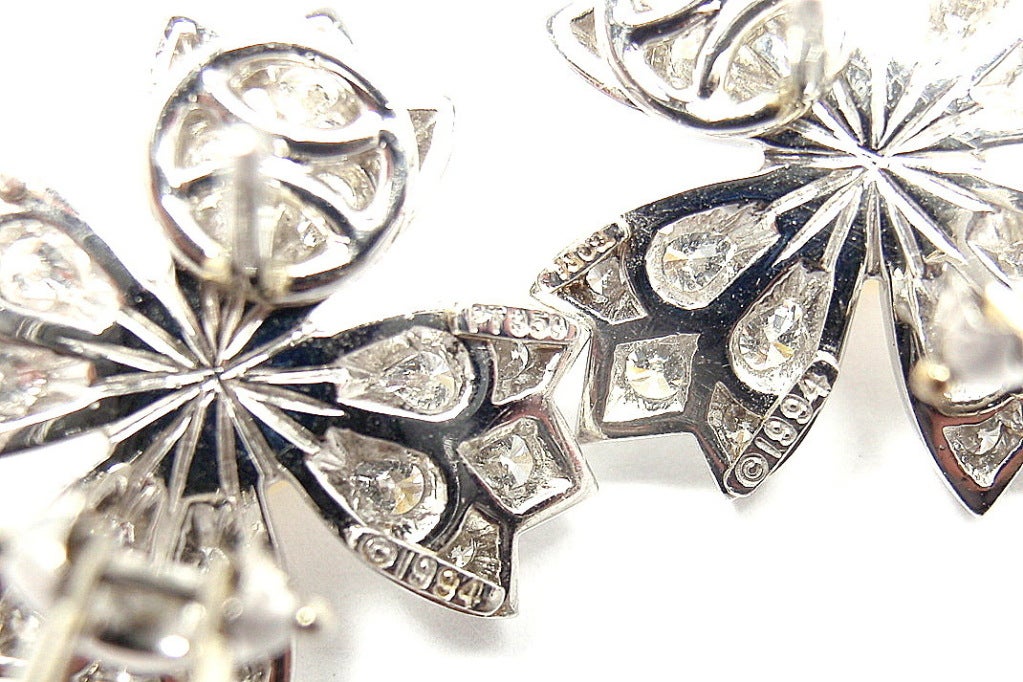 TIFFANY & CO 2CT Diamond Pearl Platinum Earrings 1