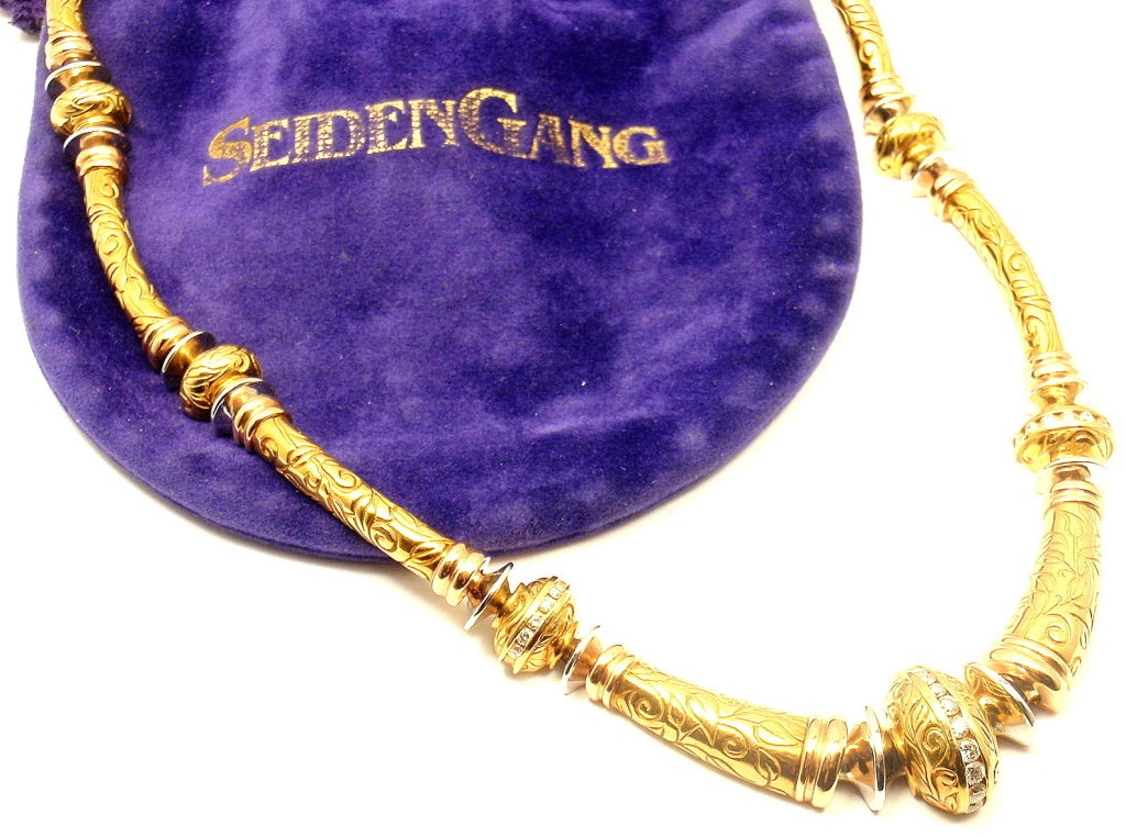 SeidenGang Diamond Laurel Yellow Gold Necklace 1