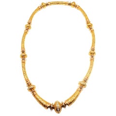 SEIDEN GANG Diamond Laurel Yellow Gold Necklace 7