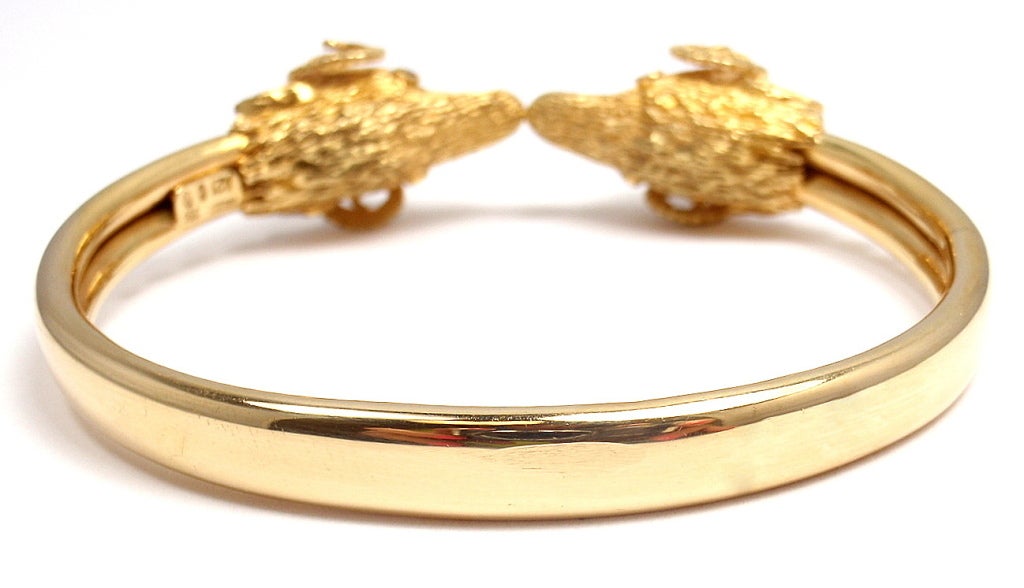 Women's LALAOUNIS Emerald Ruby Ram Head Yellow Gold Bracelet