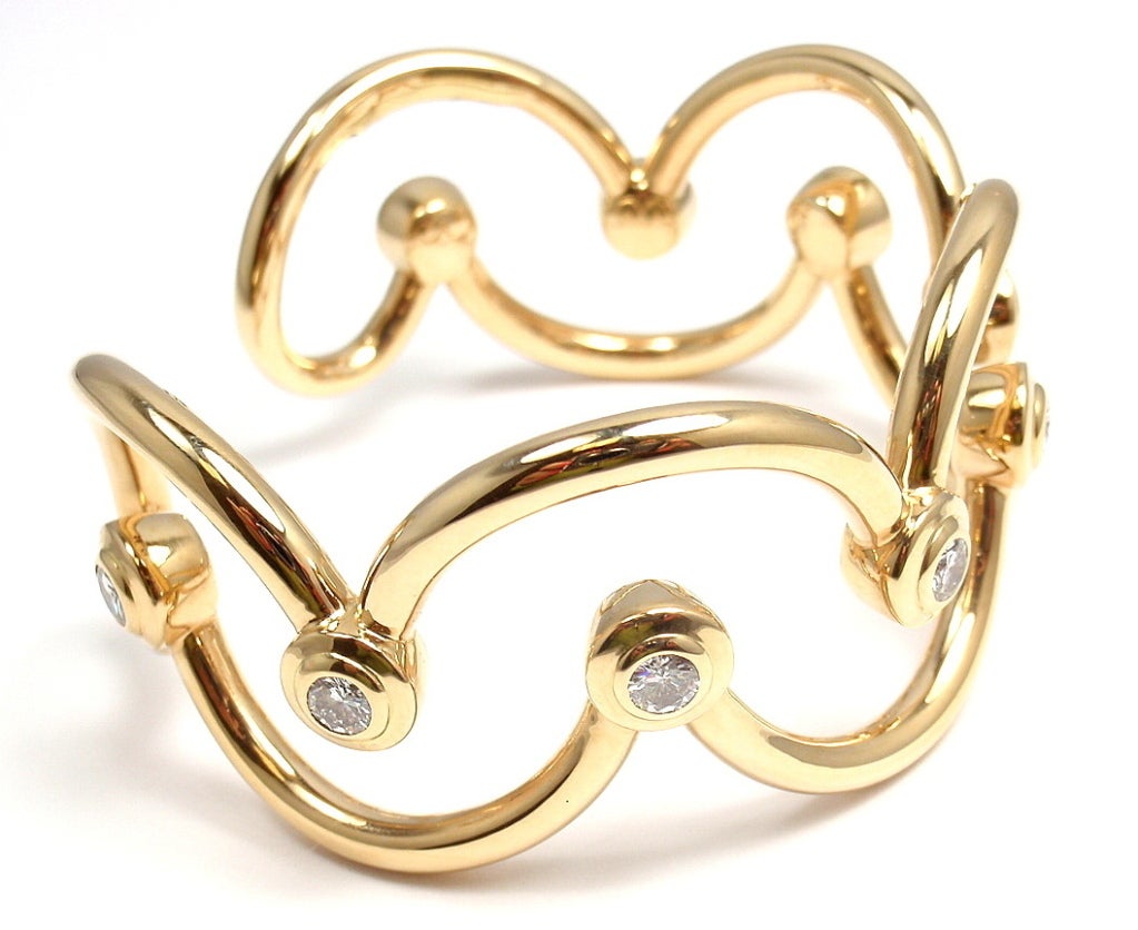 Women's CHANEL Diamond Yellow Gold Cuff Bracelet