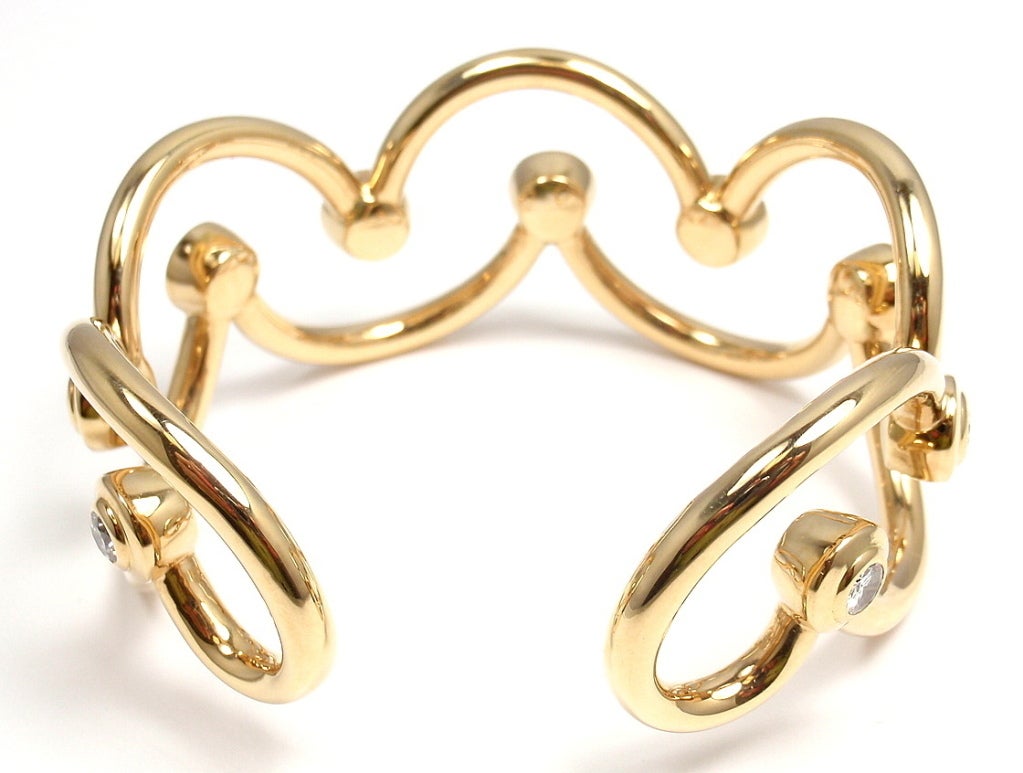 CHANEL Diamond Yellow Gold Cuff Bracelet 1