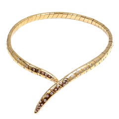 BOUCHERON Paris 3.5CT Diamond Snake Yellow Gold Necklace