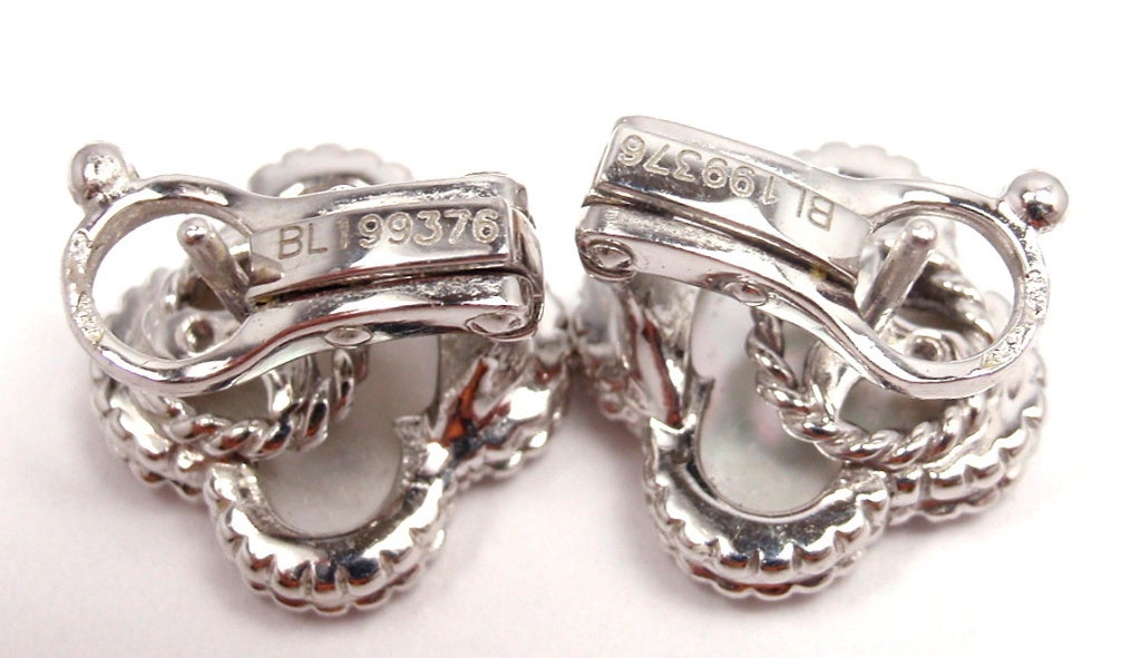 VAN CLEEF & ARPELS Vintage Alhambra White Gold Earring 1