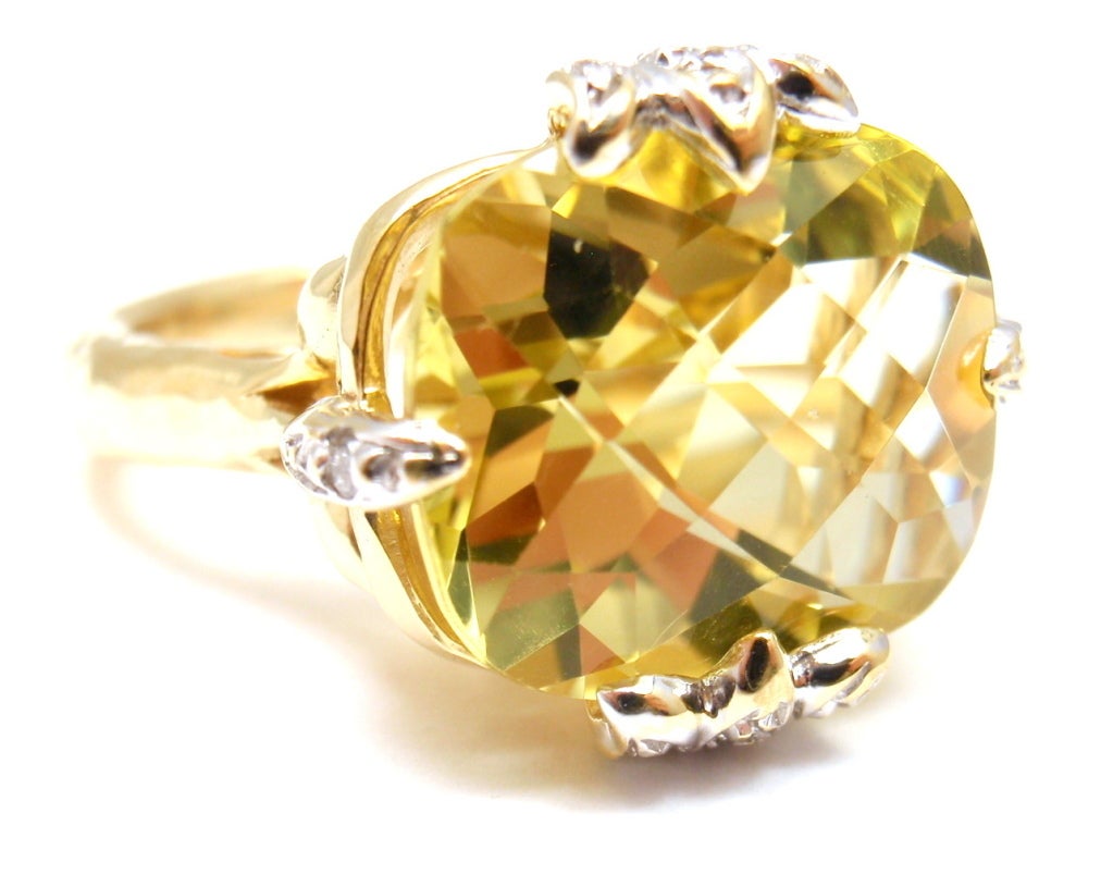 SEIDEN GANG Diamond Lemon Citrine Yellow Gold Ring at 1stdibs