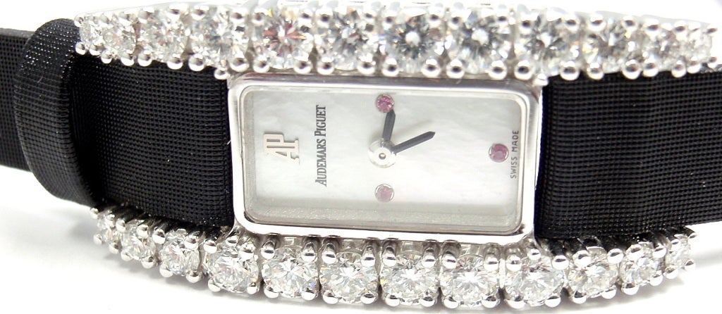 Women's AUDEMARS PIGUET Lady's White Gold, Diamond, Mother-of-Pearl and Ruby Wristwatch