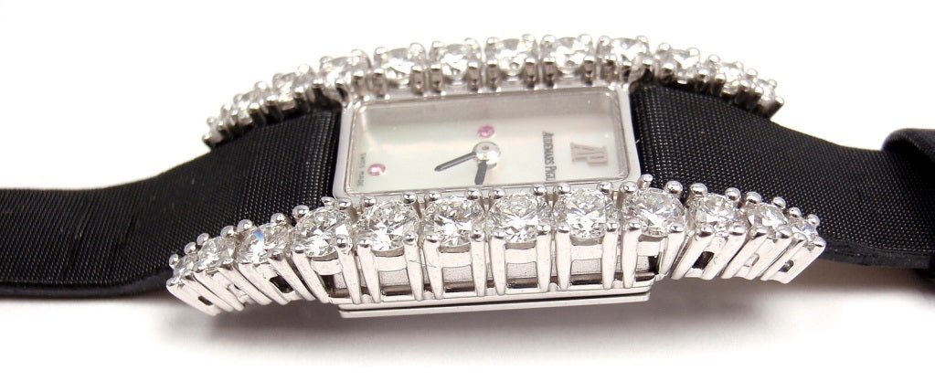 AUDEMARS PIGUET Lady's White Gold, Diamond, Mother-of-Pearl and Ruby Wristwatch 1