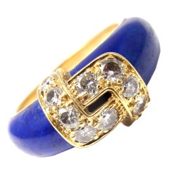 VAN CLEEF & ARPELS Diamond Lapis Lazuli Yellow Gold Ring