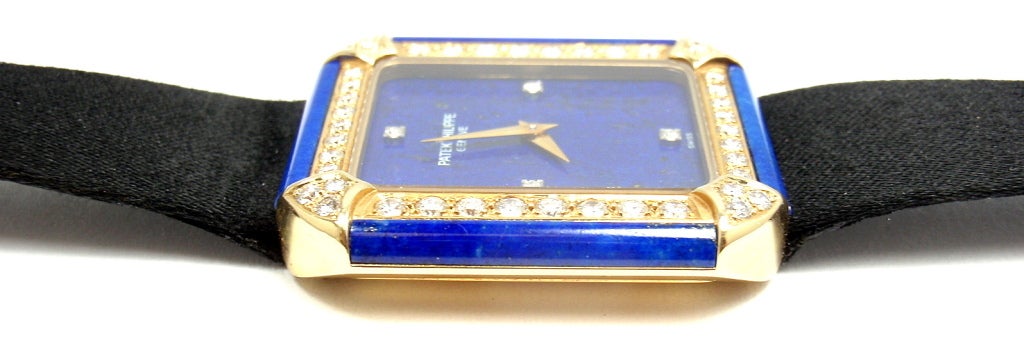 PATEK PHILIPPE Yellow Gold, Lapis Lazuli and Diamond Wristwatch Ref 4323 5