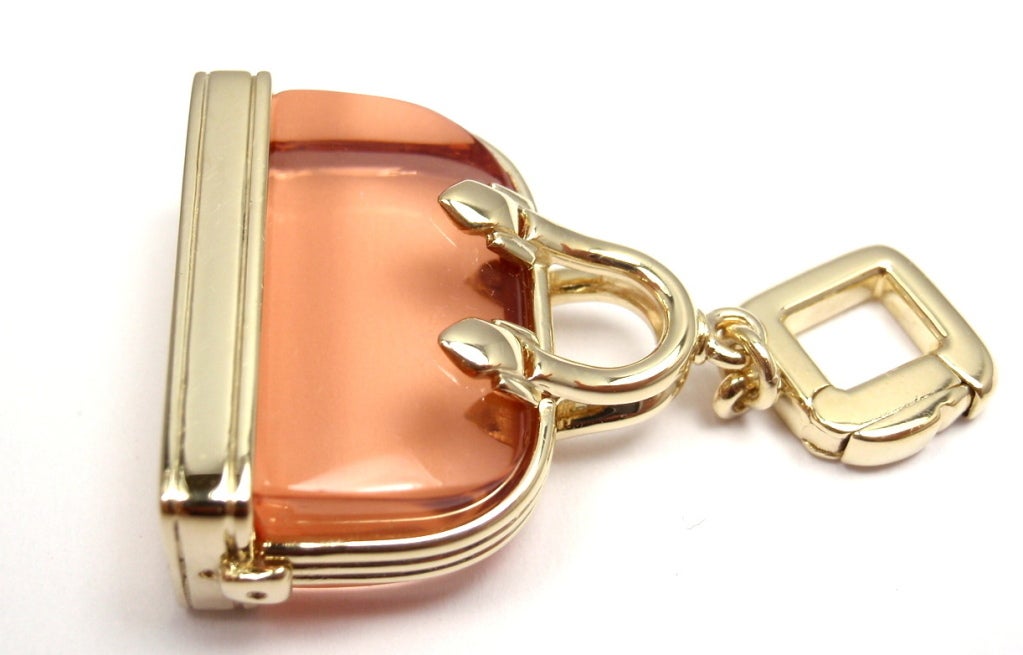 Louis Vuitton Pink Tourmaline 18k Yellow Gold Alma Bag Charm Pendant For  Sale at 1stDibs