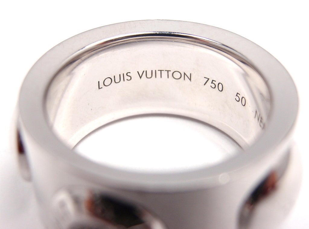 Louis Vuitton, Jewelry, Authentic Louis Vuitton Large White Gold Diamond  Clous Ring
