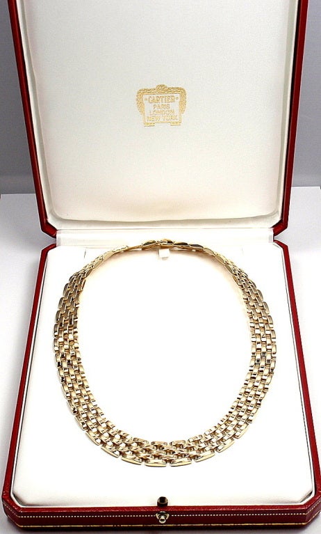 CARTIER Maillon Panthere Five-Row Yellow Gold Necklace 2