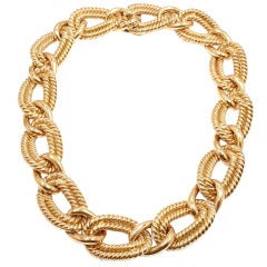 VERDURA Large Nautical Rope Link Yellow Gold Necklace