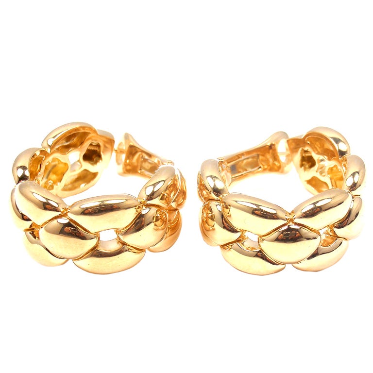 CARTIER Large Link Hoop Yellow Gold Earrings