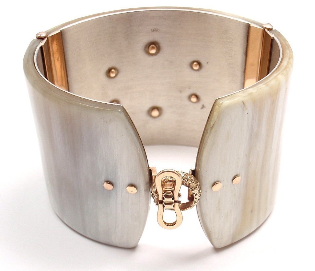 Women's FEDERICA RETTORE Zebu Horn Diamond Opal Rose Gold Bracelet