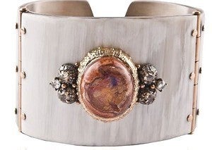 FEDERICA RETTORE Zebu Horn Diamond Opal Rose Gold Bracelet 5