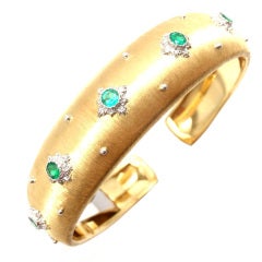 BUCCELLATI "Macri" Emerald Yellow Gold Bracelet