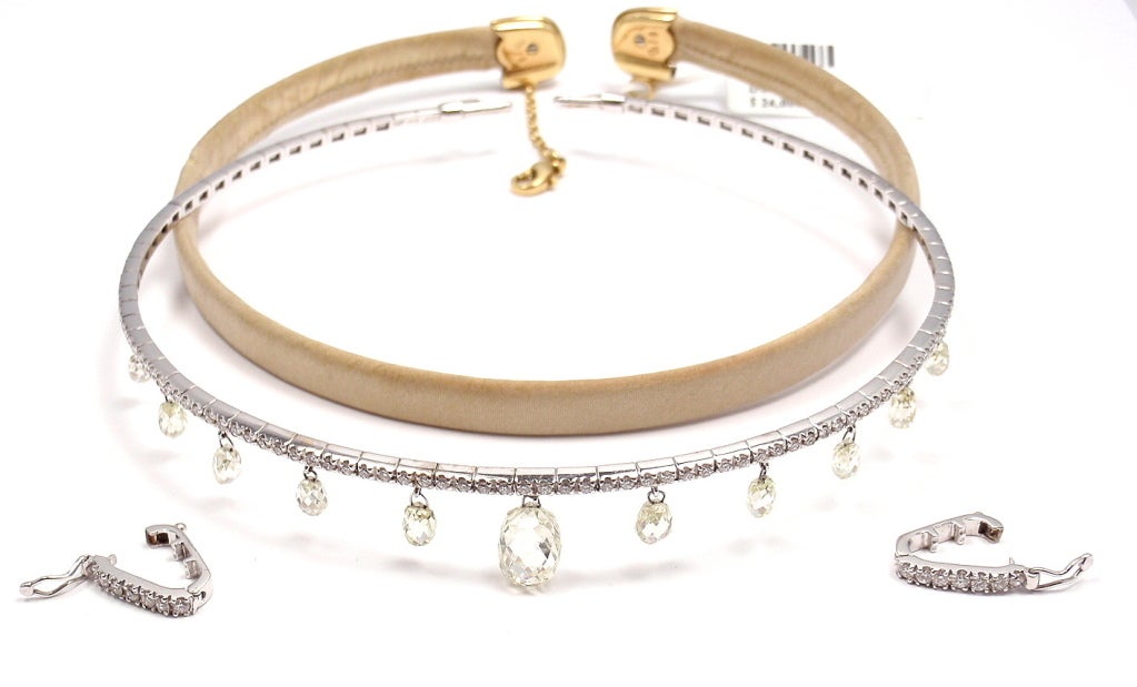 AARON BASHA diamond satin yellow gold collar necklace
