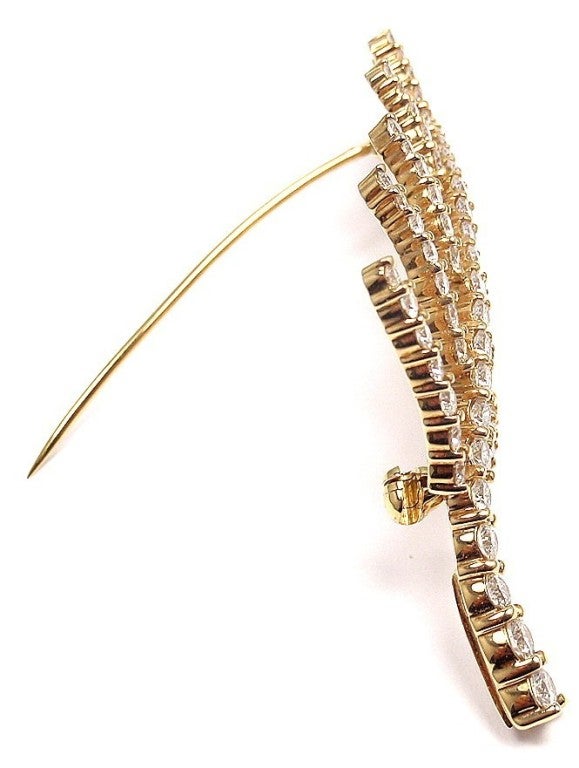 Women's Tiffany & Co. Diamond Yellow Gold Feather Pin Brooch